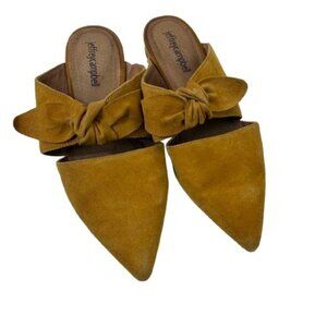 Jeffrey Campbell Charlin Bow Mules Marigold Suede Leather Size 6